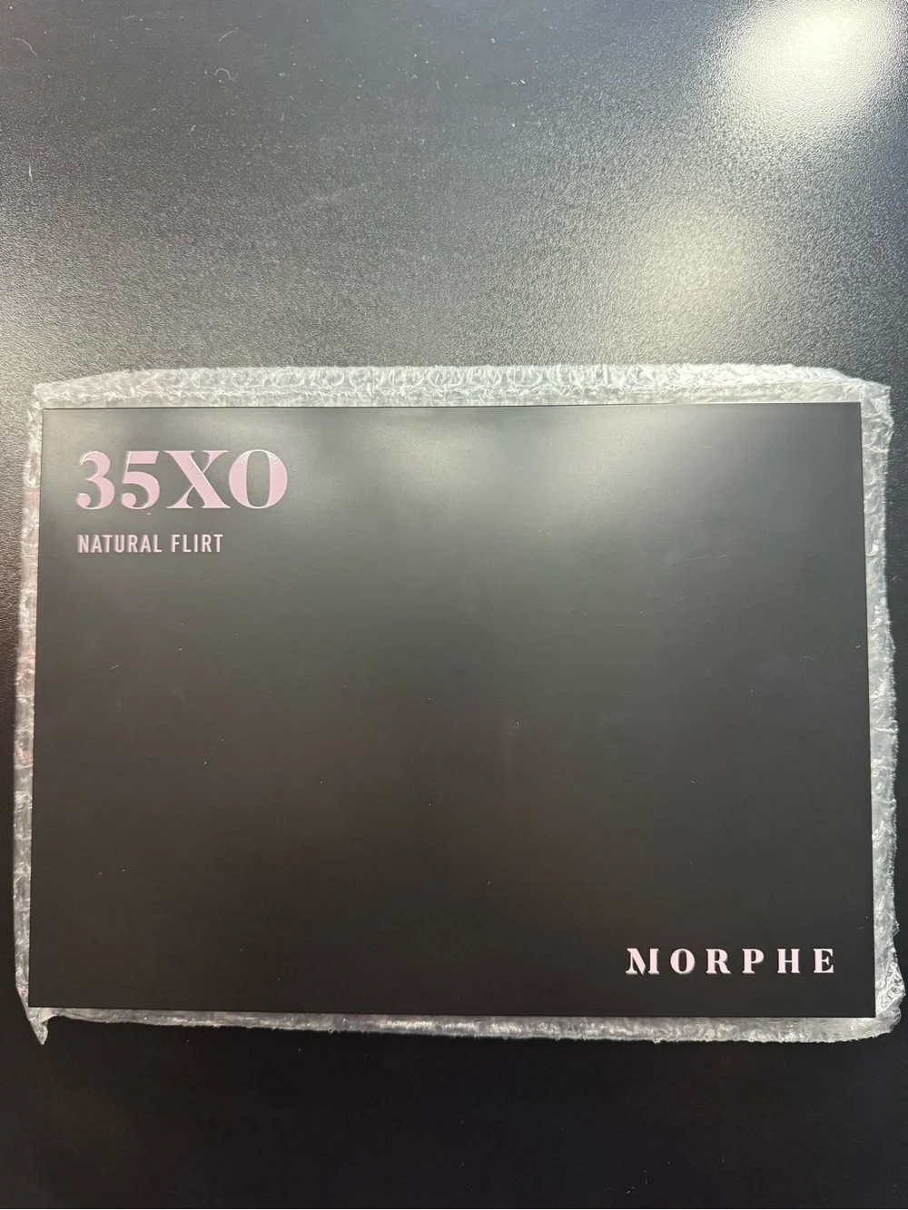 Morphe 35XO Natural Flirt Eyeshadow Palette - Black with Pink Accents